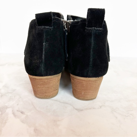 Dolce Vita Saira Suede Double Zip Stacked Heel Ankle Booties Black Size 8.5 - Picture 5 of 7